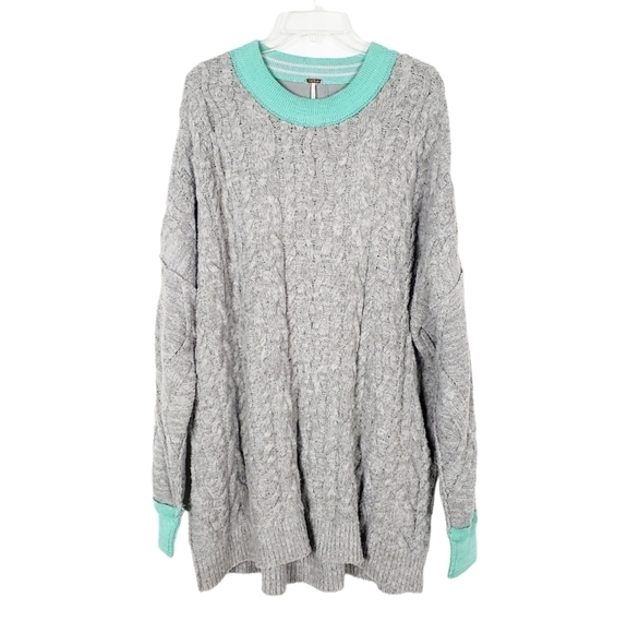 FREE PEOPLE Olympia Colorblock Sweater oversized NWT - Picture 1 of 7